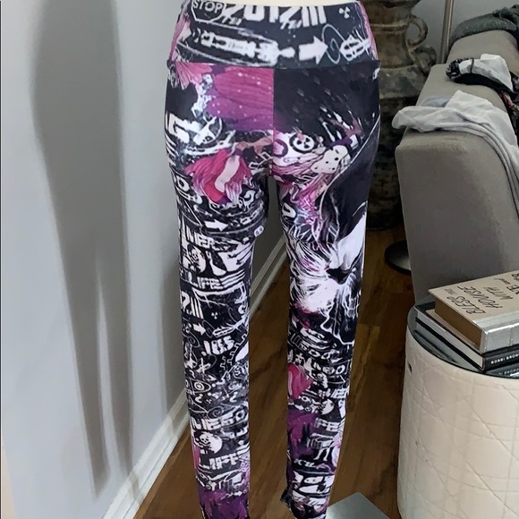 New leggings! Purple black and white. Super comfy. - Picture 3 of 3